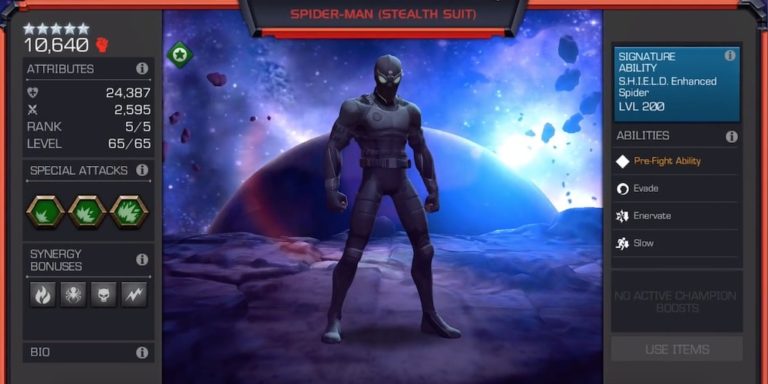 Spider Man Stealth Suit Champion Spotlight Mcoc Guide 0550