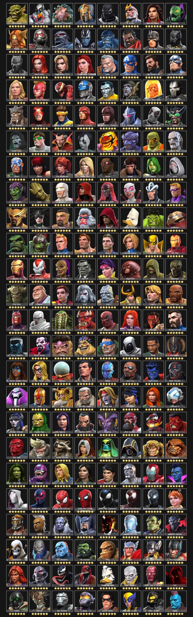 6 Star Heroes Base Pool Updated April 2022 Mcoc Guide 3437